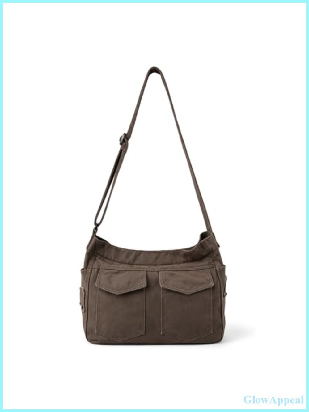 Canvas Tote Bag Crossbody Shoulder Messenger Multiple Pockets Travel Work